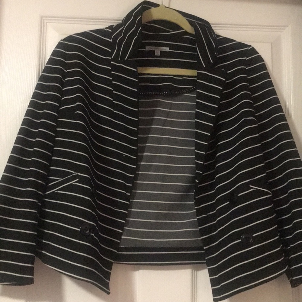Black and white stripe blazer